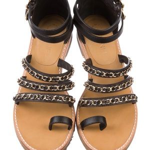 Chanel chain-link leather Gladiator sandals. Size 40/US 10.       *SOLD*
